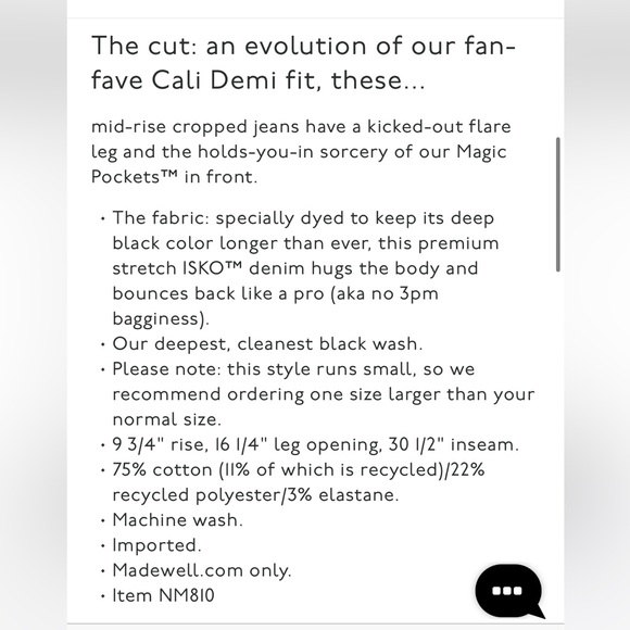 Madewell tall kick out crop jeans in black rinse wash - Picture 7 of 7